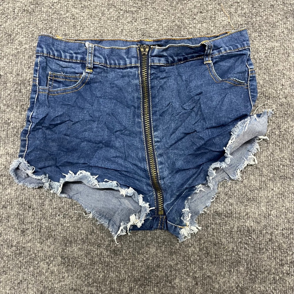 36point5 Denim Shorts Womens Size L Blue Cutoff Raw Hem Casual Summer Jean